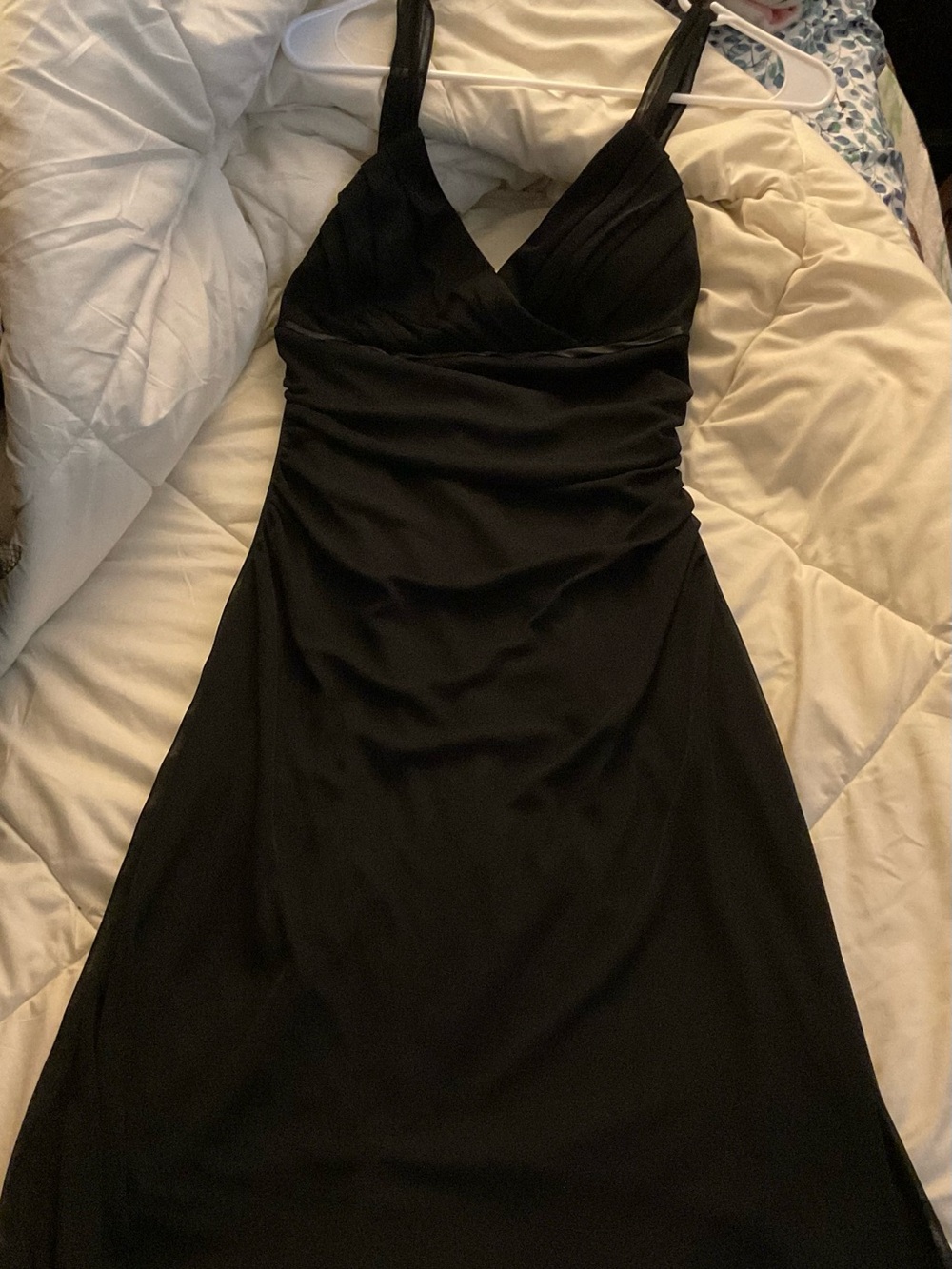Vintage Ruby Rox Black Midi V-Neck Dress